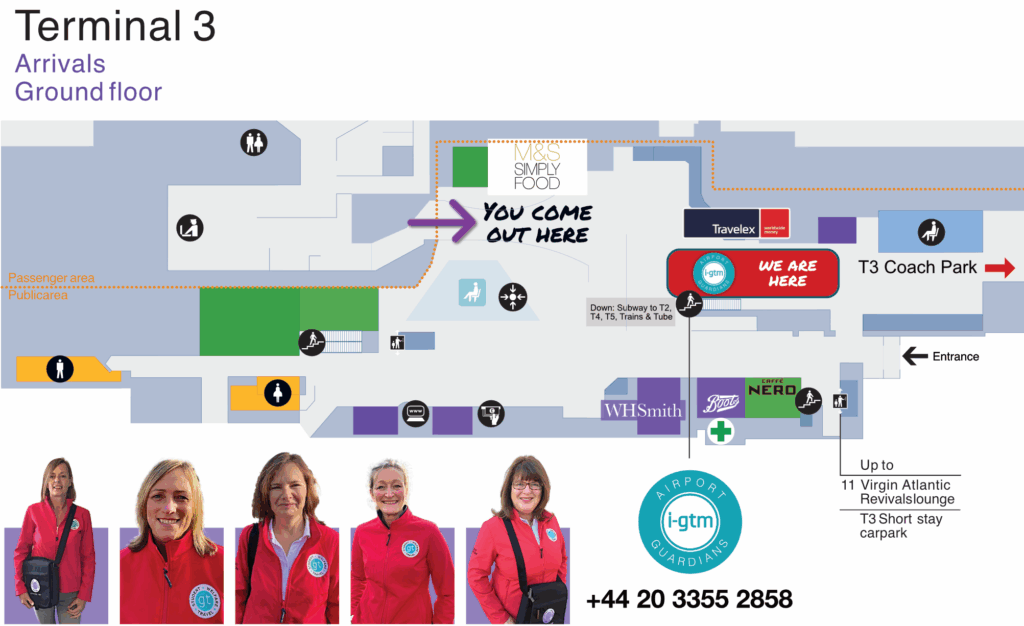 Heathrow_T3_Map 2025 Heathrow Terminal 3 annotated Airport Guardians meeting point